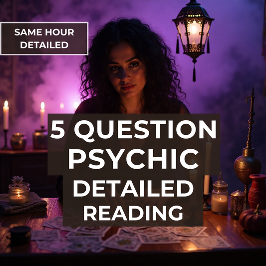 5 Question Tarot and Psychic Reading, Same Day Answers, Full Spread Reading, Future Love Reading Evora, Accurate Psychic Insights - My Store